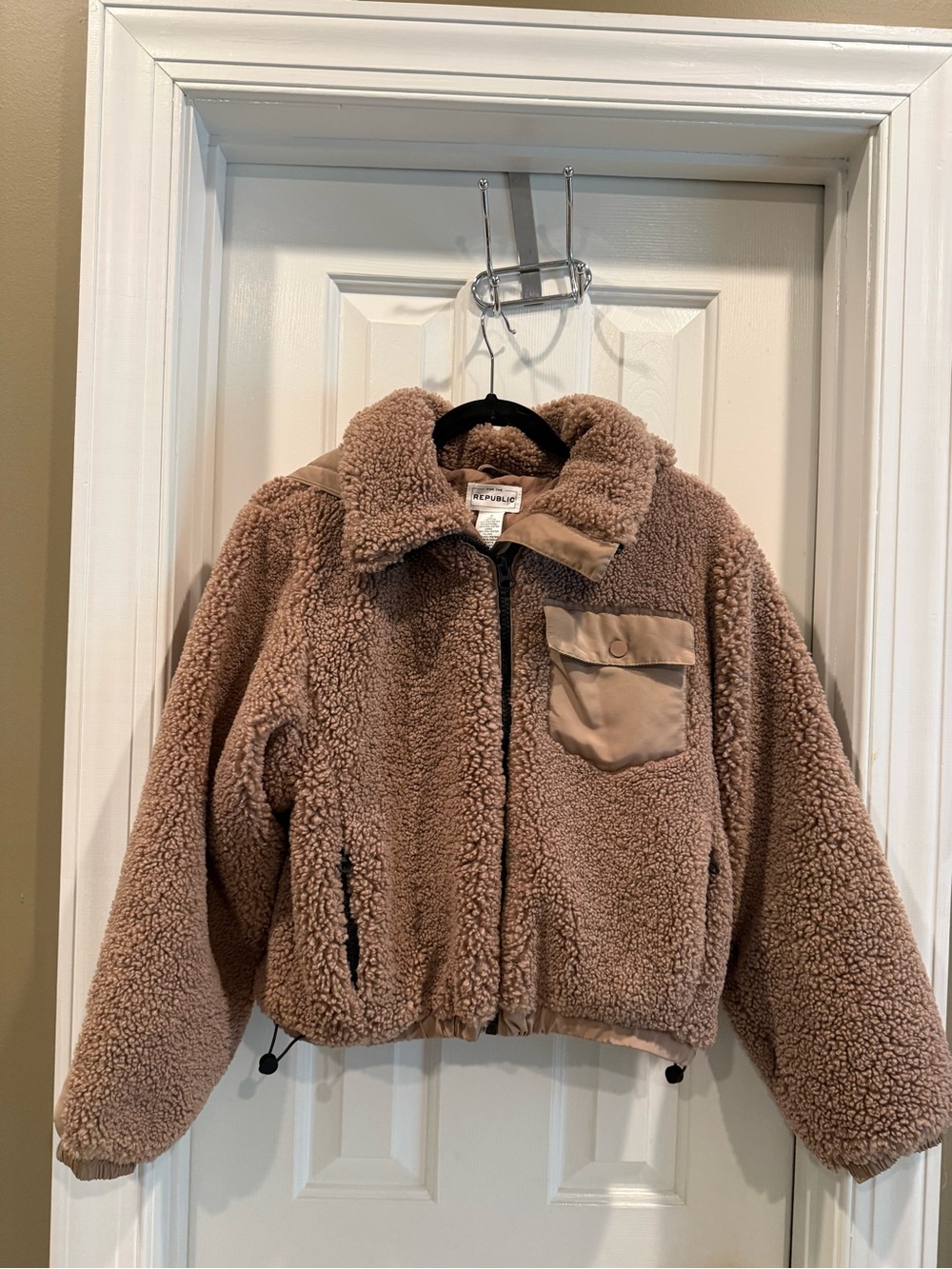 For The Republic Plush Teddy Jacket in Brown